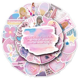 50Pcs Lover Album Inspired Waterproof Stickers - Vintage Country Music Decals with Lyrics & Guitars - Durable Vinyl Set for Laptops, Journals, Tumblers