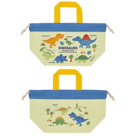 Skater KB7-A Children's Lunch Bag, Drawstring Bag, Dinosaurus, Picture, Made in Japan