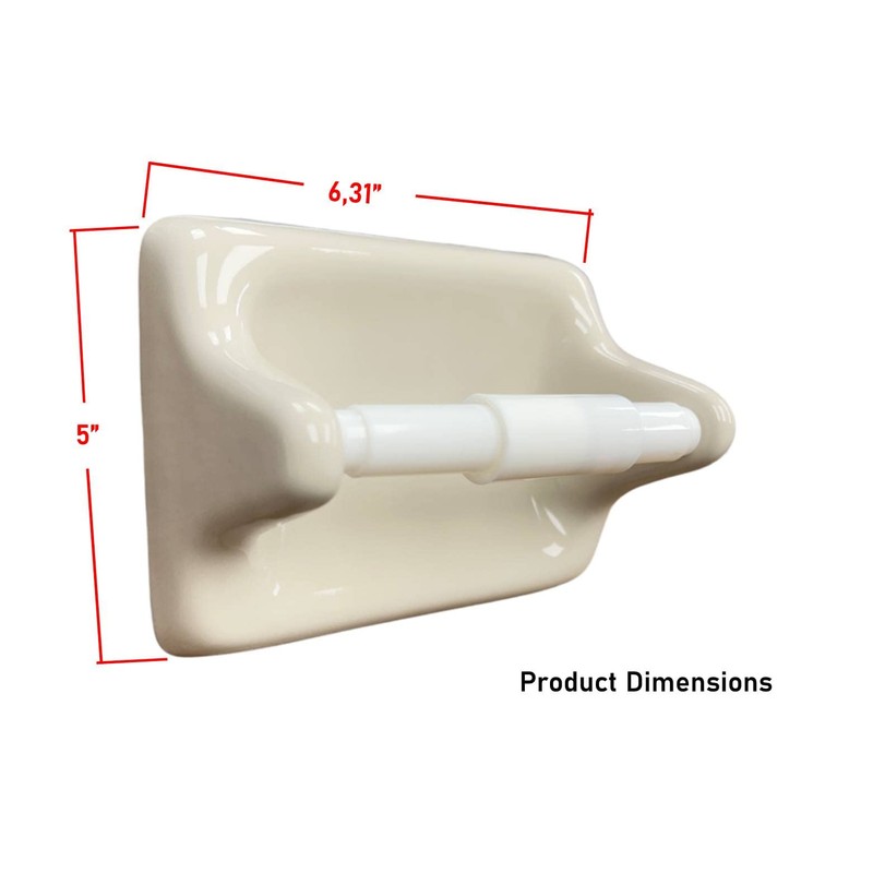 Tenedos Glazed Ceramic Bathroom Toilet Paper Holder Accessory (Bone Almond)