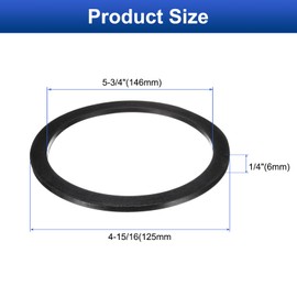 sourcing map 6 Pcs Solid Nitrile Rubber Flat Washer DN125 4-15/16"OD X5-3/4"ID x 1/4"Thickness Large Washers O Ring Sealing Gaskets, Industrial Flat Rubber Spacer, Black