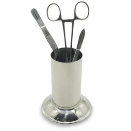 MuskalMed Forceps Jar Size 4X2 Inch Holloware Surgical Supplies Stainless Steel Forceps Tweezers Holder Instruments for Use Clinic, Hospital, Operation Room, Doctor's Office