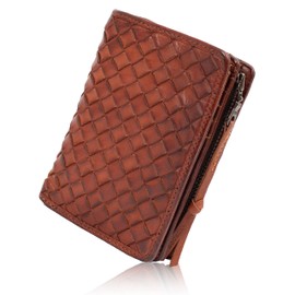 DUBS∞DOUBLESSINCE 1983 DOUBLES WLO-7641 Men's Bi-Fold Wallet, Cowhide Mesh, Product Washed, Camel