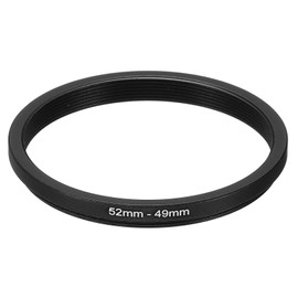 PATIKIL 52mm-49mm Metal Step Down Ring Camera Lens Filter Adapter Ring for Camera Lens Hood Aluminum Filter Adapter Ring Black