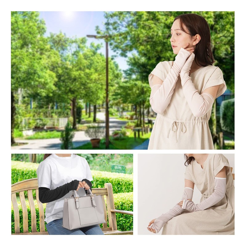 LINOR Women's Silk Arm Cover, UV Protection, Cool, Smooth, Beautiful