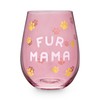 Fur Mama 20 oz Stemless Wine Glass by Blush, Pink