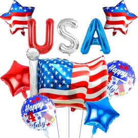 Wclliuchi Flag 4th Of July Decorations, Red White Blue Balloons for Independence Day, Party in The USA (USA)