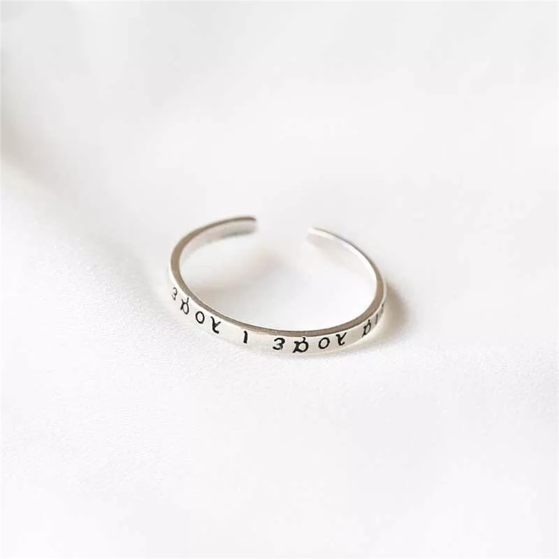 SUGARKITTEN LONDON Sterling Silver Greek Letter Love Forever Open Band