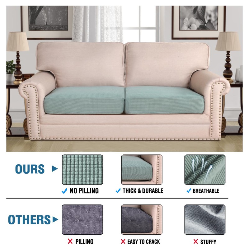 H.VERSAILTEX Super Stretch Individual Seat Cushion Covers Sofa Covers Couch