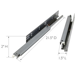 Design House Soft Close Glides for Brookings Kitchen Cabinet Undermount Drawers, 1 Pair, 915686