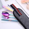 AIMALL 8-Piece Stainless Steel Portable Dinnerware Set with Multi-Coloured Cutlery