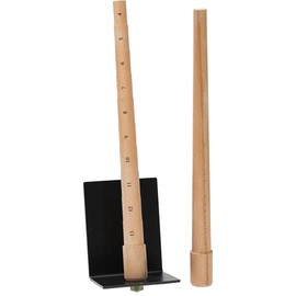 Stepped and Plain Wooden Ring Mandrel Set with Steel Base | MAN-137.00