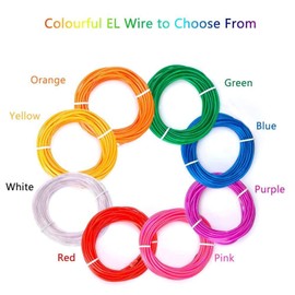 Lychee Flexible 5 x 1 m Neon Lighting Wire Rope Light Cord EL Cable Wire with 3 Modes for Party Lighting (Multi-Colour)