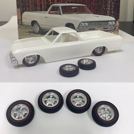 1:25 15” Cragar style wheels On Redline tires.  Car Not For Sale