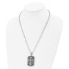 Real Stainless Steel Men's Black Enamel and Cross Dog Tag