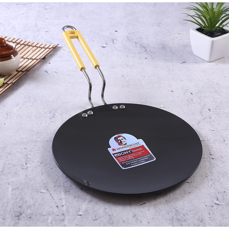 Wonderchef Hard Anodized Indian Cooking Roti Tawa with Riveted Handle;