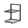 Kitchen Storage Shelf Carbon Steel Multilayer Black Pot and Pan