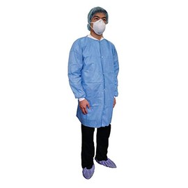 CONDOR31TV08 Disposable Lab Coat, Basic SMS, Blue, L