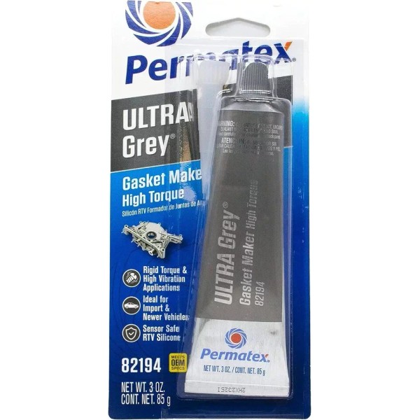 Permatex 82194 Ultra Grey Rigid High-Torque RTV Silicone Gasket Maker,