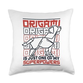 Best Easy Origami Crane Paper Gifts For Beginners Just One of My Superpowers Paper Crane Folding Owl Origami Throw Pillow, 18x18, Multicolor