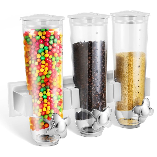 Umigy 1 Pcs Candy Dispenser Wall Mounted, Triple Dry Cereal