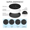 Set of 4 Black Silicone Coasters, Double-Sided Absorbent Felt &