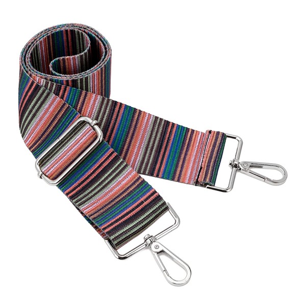 Silvery Buckles Wide Shoulder Strap Adjustable Replacement Belt Crossbody Canvas