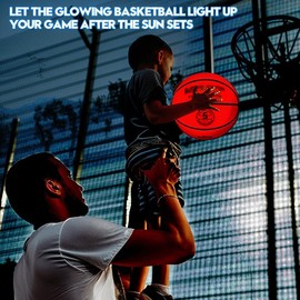HITEGY Rechargeable Glow in The Dark Basketball - USB Charging, Water-Resistant, Size 7, Impact Activated, Includes Pump & Charging Cable - Rechargeable Light Up Basketball