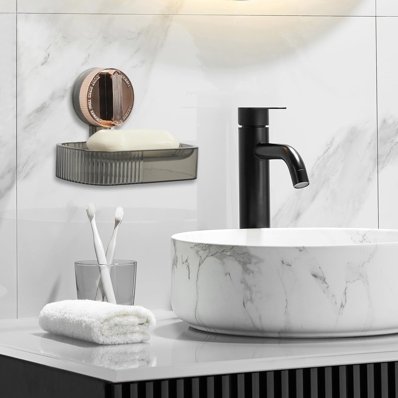 SUPERFA Suction Soap Dish for Shower, Vacuum Suction Soap Holder