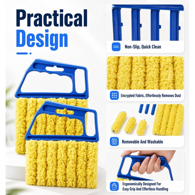 2 Pcs Window Blind Cleaning Brush, Blind Cleaner Duster Tool