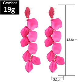 A Pair of Earrings Flowers Hanging Earrings Flowers Flower Earrings Carnival, Elegant Rose Red Earrings for Women, Perfect for Carnival, Party, Wedding and Gift, Synthetic, No