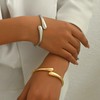 Silver Bangle Bracelets for Women Trendy Teardrop Bangle Chunky Adjustable