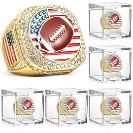Landical 6 Set Championship Rings with Display Case and Stand