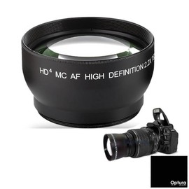 52MM HD Sport Action 2X Tele Zoom Lens for Nikon D3200,D3000 D5300 D5000 D5200 D3300 D90 D80 D40 D40X D70, (Note: Work Only with Lenses 52MM Filter Thread Size)