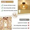 Jobtical Boho Light Fixtures Ceiling Mount,Mini Rattan Chandelier Light Fixture