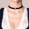 Alpenflüstern Women’s Narrow Velvet Traditional Heart Choker in Traditional Colours,