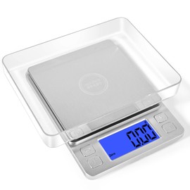 Digital scale 0.1g to 1000g High-precision Weighing kitchen Scale with back-lit LCD display multifunction food scales with tray tare and pcs feature mini kitchen scale