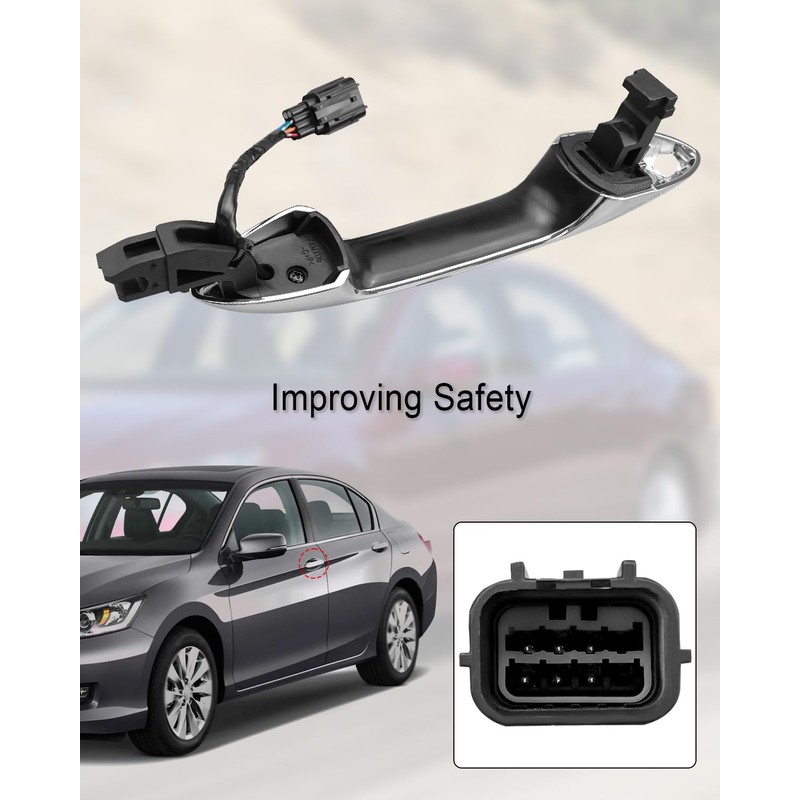 OCHIKI Front Left Chrome Exterior Door Handle Fit for Honda