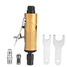 Air Luter, Air Grinder, High Speed Air Angle Die Grinder, Pneumatic Grinder, Metal Straight Shank, Ultra High Speed Polishing, Pneumatic Engraving Machine, 0.1 inch (3 mm) / 0.2 inch (6 mm) Chuck 25,000 rpm/22,000 rpm with Inlet Interface / Wrench Includ