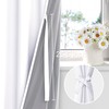 XWZO White Blackout Curtains with Tiebacks - Heat and Full