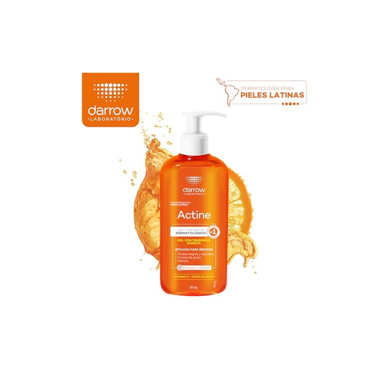 Darrow Actine Gel Limpiador Facial Vitamina C Piel Grasa y