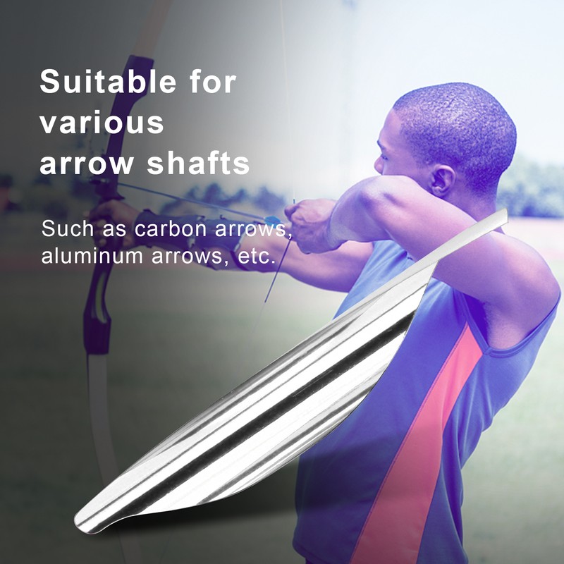 50Pcs 2.4in Arrows Vanes DIY Spiral Feather Wing Competitive Bow