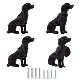 Mizhang Cabinet Knobs Drawer Knobs,Cute Metal Dog Decorative Knob Pulls for Kitchen Cupboard Bedside Table Closet Door Dresser Knobs Hardware Furniture Handles 4Pcs (Black)