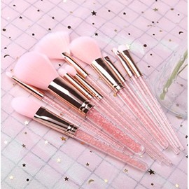 Zoreya - Pinceles de maquillaje profesional para maquillaje (10 unidades, pelo sintético suave, colorete, base de sombra de ojos)                     