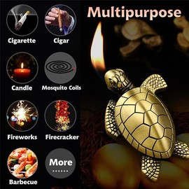 Creative Desktop Golden Turtle Butane Lighter, Cool Portable Gas Lighter, Refillable Butane Lighter for Men Women Friends (Without Butane) - Color: Bronze
