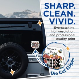 (2 Pack) Plant These Save The Bees Stickers - Environmental Awareness - Floral Design - Eco-Friendly Decor - 5" On Longest Side - Sticks to Smooth Flat Surfaces - Made in USA - BMCS6611