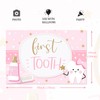 Pink First Tooth Backdrop for Girls Cute Teeth Photography Background
