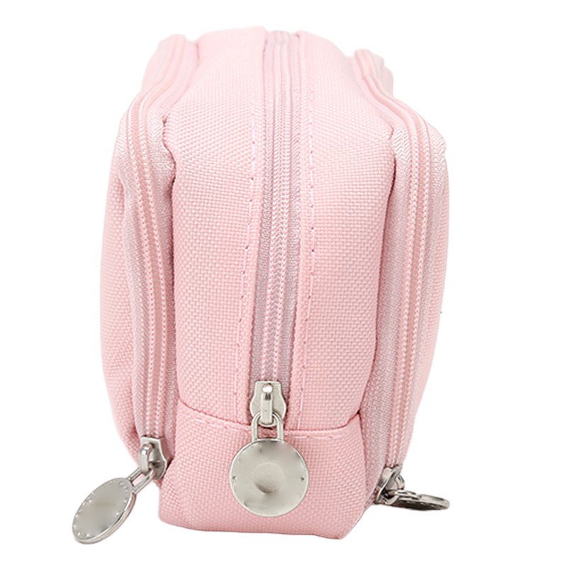 Pen Pencil Case 3 Compartments Canvas Portable Large Capacity Pencil