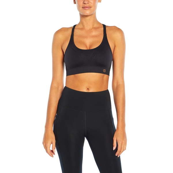 Balance Collection Womens Juliette Low Impact Seamless Sports Bra, Black
