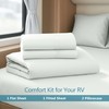 4 Piece RV Three Quarter Sheet Set (48x80) - White,
