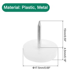 sourcing map Nail on Furniture Glides, 100pcs 17.5mm Plastic Furniture Feet Sliders Chair Leg Floor Protectors for Wooden Furniture, White